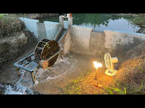 Building a 220V hydroelectric power plant with a homemade turbine..