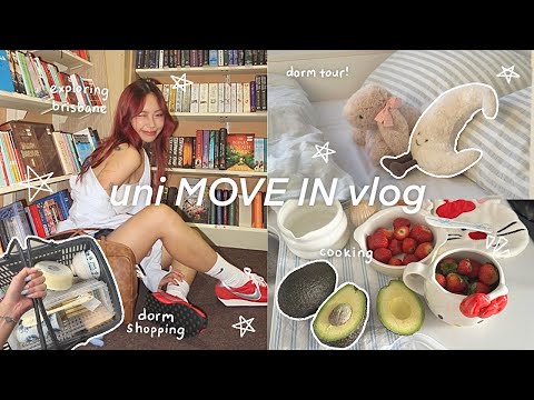 uni MOVE IN vlog 📓: First days in brisbane, dorm tour, shopping, cooking, settling in etc