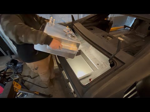 Rear frame rail brace installed and fuel tank sump started on the 1972 AMC Javelin 