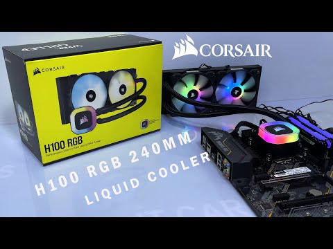 CORSAIR H100 RGB 240 LIQUID COOLER UNBOX INSTALL TEST