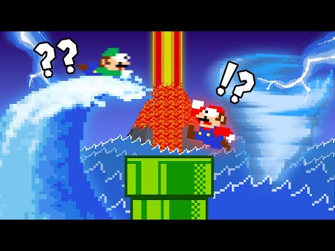 Super Mario Bros But Mario With NATURAL DISASTER:  Hurricane Milton,Tornado, Tsunami| ADN MARIO GAME