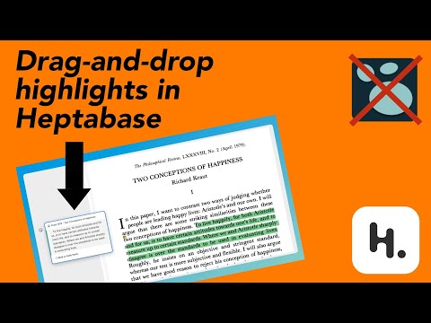 Drag-and-drop PDF highlights in Heptabase (better than Logseq, kind of like Marginnote)