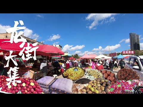 呈貢龍街趕大集，豌豆粉，炸薯片，羊肉米線，臘肉香腸等街頭美食真多，每月逢三逢八不容錯過 Catch the market at Chenggong Long Street