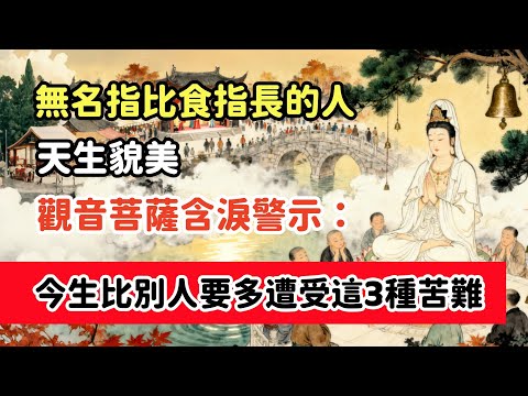 無名指比食指長的人，天生貌美？觀音菩薩含淚警示：今生比別人要多遭受這3種苦難#佛教 #佛家#佛法#佛學知識#佛學智慧#修心修行#佛教文化#禪悟人生 #傳統文化#念佛修行#因果正見#生死因果#佛教故事#