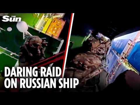 Special Commando unit seize Russian cargo ship 'linked to smuggling' in daring helicopter assault