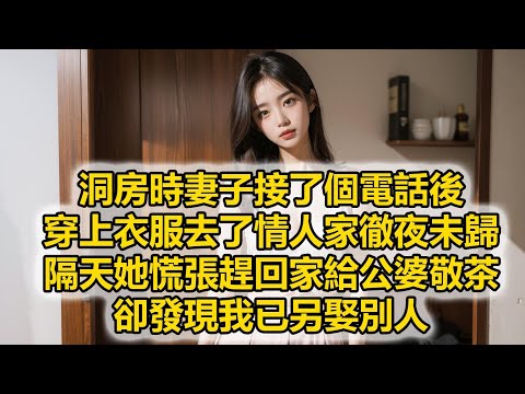 洞房時妻子接了個電話後,穿上衣服去了情人家徹夜未歸,隔天她慌張趕回家給公婆敬茶,卻發現我已另娶別人