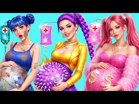 KPop Demon Hunters IRL: Huntrix Pregnant! Poor vs Rich vs Giga Rich Huntrix in Hospital