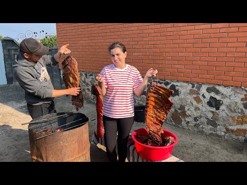 Копчення на дровах💥💥💥 у бочці!!! Простий маринад!