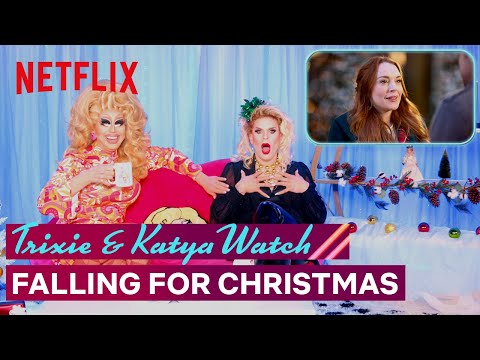 Drag Queens Trixie Mattel & Katya React to Falling For Christmas | I Like to Watch | Netflix