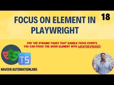 #18 - Focus on an Element using Playwright + Typescript