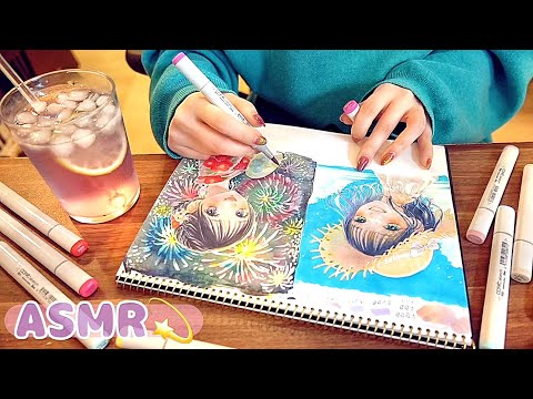 Late night drawing party 🌙 Summer illustration [COPIC]