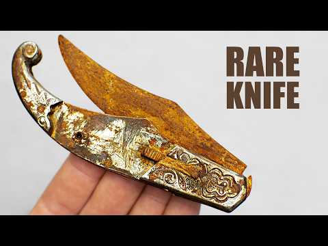 Beautiful Rusty Switcblade Knife Restoration