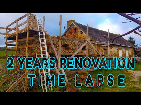 TIME LAPSE STONE HOUSE RENOVATION / AMAZING OLD STONE HOUSE RESTORE TIME LAPSE
