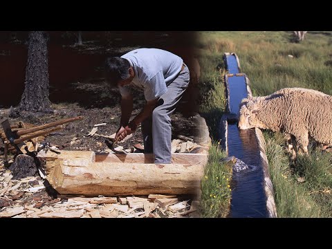 Gamellones to retain water. Manufacture with pine logs | Lost Trades | Documentary film