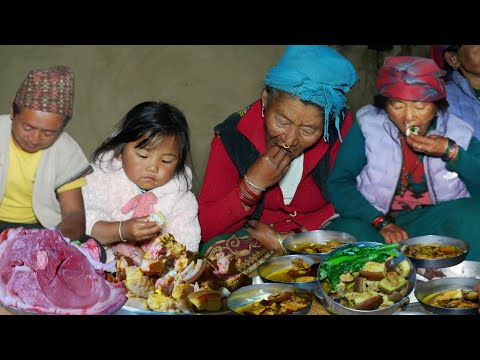 Real Village Survival Living | Millet Harvest & Unique Organic Pork Cooking in an Old Straw House