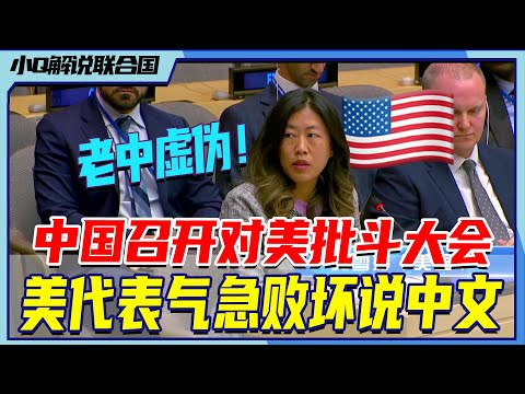最新会议解说：中国召开安理会秘密会议批斗美国，美代表气急败坏说起了中文丨小Q解说联合国