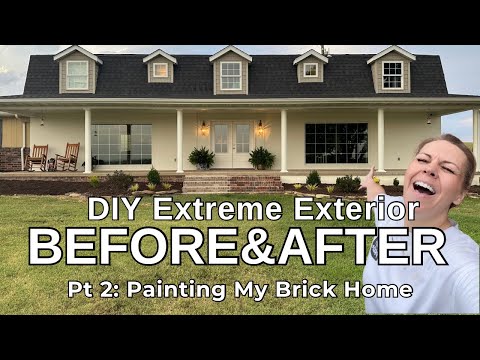 Painting My Brick House - Pt 2 DIY Extreme Exterior Makeover