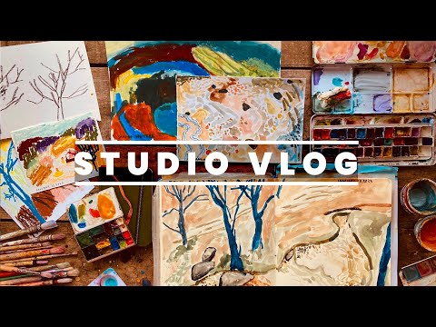 CREATIVE PROCESS WHEN NOT WELL, GIVING FEEDBACK TO KIDS ART, & STUDIO PAINTING: STUDIO VLOG n.53