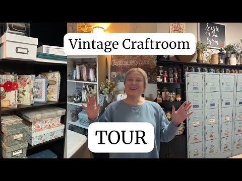 My Vintage Upcycled Craft Room Tour | Organized, Cozy & Creative