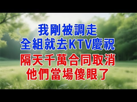 我剛被調走，全組就去KTV慶祝！隔天千萬合同取消，他們當場傻眼了！#生活經驗 #人生感悟 #故事分享 #职场 #为人处世 #打脸