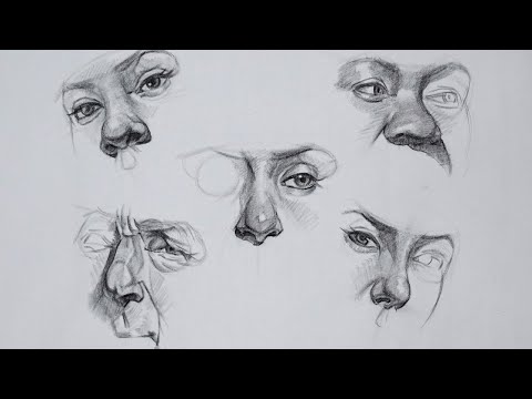 Nose Anatomy and Eye Drawing Techniques from My Old Art School Notebook