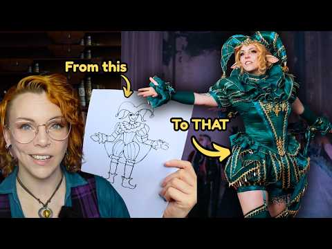 This fantasty Jester costume took 2 weeks and 150 FEET of trim