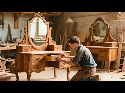 Incredible Craftsmanship –Handmade Vanity Table With Ornate Carvings