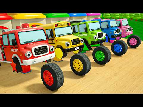 Wheels On the Bus song - Choose the right wheel! - Baby Nursery Rhymes & Kids Songs