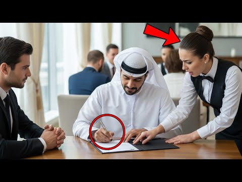 The Sheikh Signed the Contract Blindly — But the Waitress Read One Line in Arabic That Saved Him