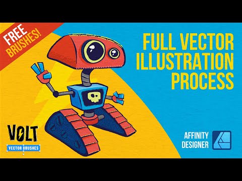 FULL Affinity Designer Vector Illustration Tutorial (with FREE BRUSH PACK!)