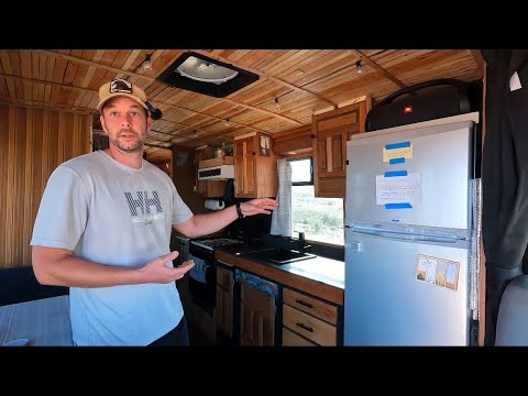Shuttle bus converted to a tiny home on wheels