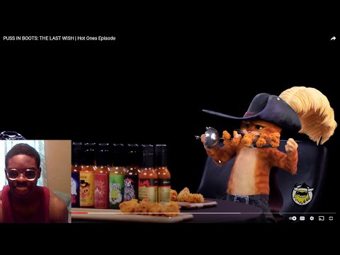 How did they put this together Puss in Boots Can’t Feel His Tail While Eating Spicy Wings REACTION