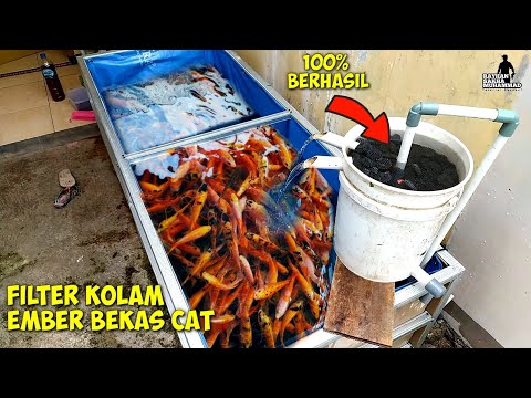 DIY fish pond filter from used buckets