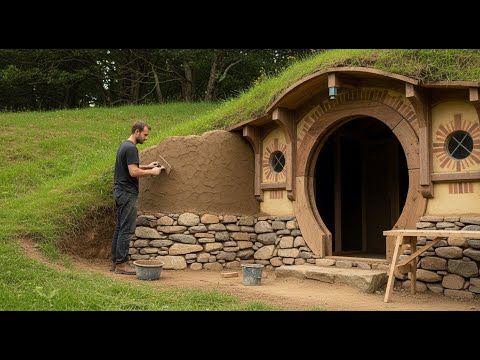 Arranging the Dugout Interior – Handmade Furniture, Bed, and Fire Pit for Survival Living