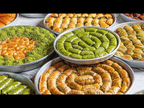 All process of making best Turkish baklava varieties | Turkish Street Foods