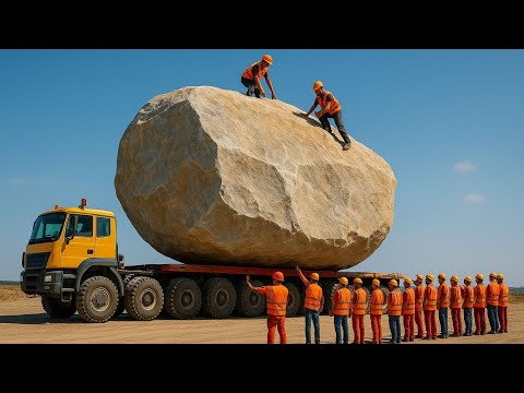 Unbelievable Truck Loading of Huge Marble Blocks | Heavy Machinery