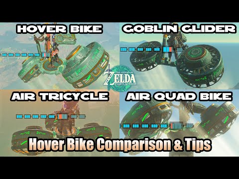 Tears of the Kingdom - Hover Bike Comparison Study & Tips for Descending/Landing/Depths