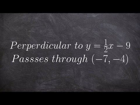 Using point slope form find a perpendicular line through a point