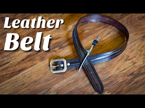 Making A Tooled Leather Belt With Faux Stitching - Leather Craft