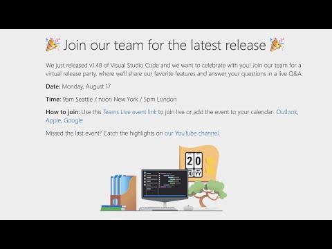Visual Studio Code v1.48 Launch Party 🎉