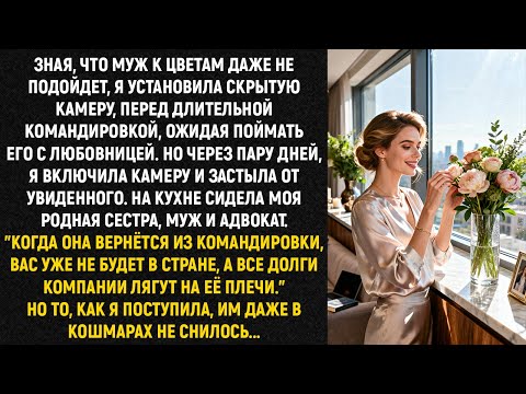 Зная, что муж к цветам даже не подойдет, я установила скрытую камеру, перед командировкой...