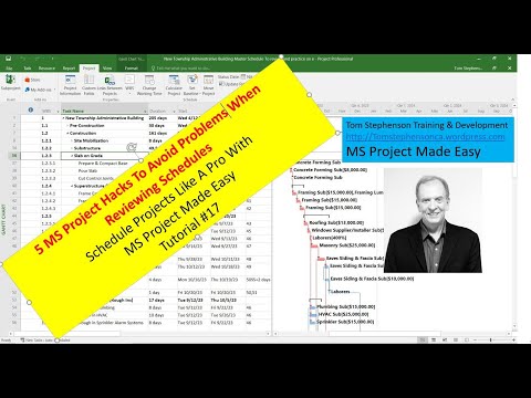 5 MS Project Hacks to Avoid Problems When Reviewing Schedules.  MS Project Made Easy Tutorial #17