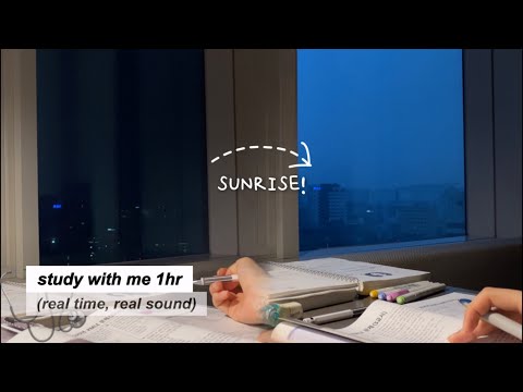 โSUNRISE๐ 1HR STUDY WITH ME with MEDICAL STUDENT l real time, no music l Korean college life