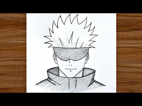 How To Draw Gojo Satoru Step By Step Easy | Anime Drawing Easy
