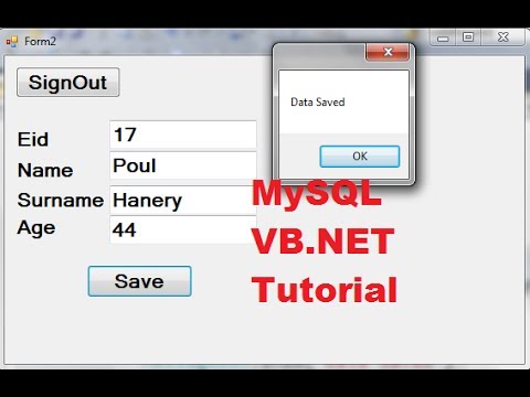 MySQL VB.NET Tutorial 6 : Insert/Save data to database