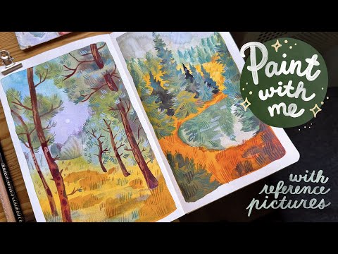 Paint With Me 🌲 Forest Scenes (+ including reference pictures)