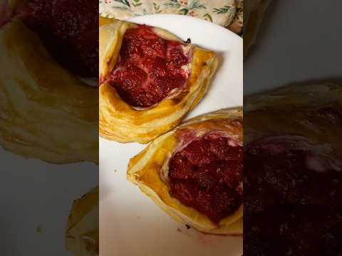 Heart-Shaped ❤️ Valentines Day Raspberry Cream Pastry! 🌹