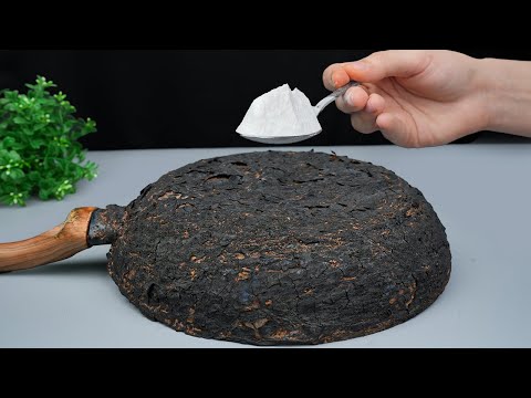 How to Clean a frying pan from any soot and fat! Super Result😱