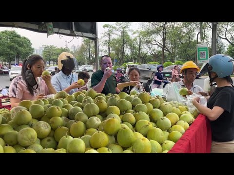 广西传统地摊经济②，路边摊水果大合集，南宁最热闹最便宜的“水果街“，物价超便宜，轻松实现水果自由，荔枝2元一斤，西瓜10元三个，龙眼3元一斤，火龙果10元11个，黄皮果4元一斤，香蕉8毛一斤