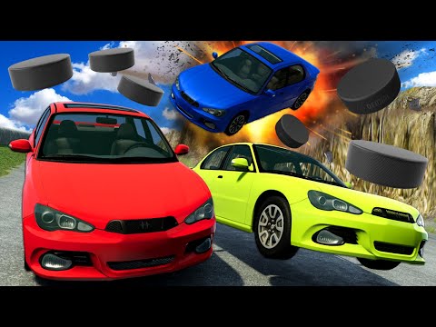 Testing Puck Avalanche VS Cars in BeamNG Drive Mods!